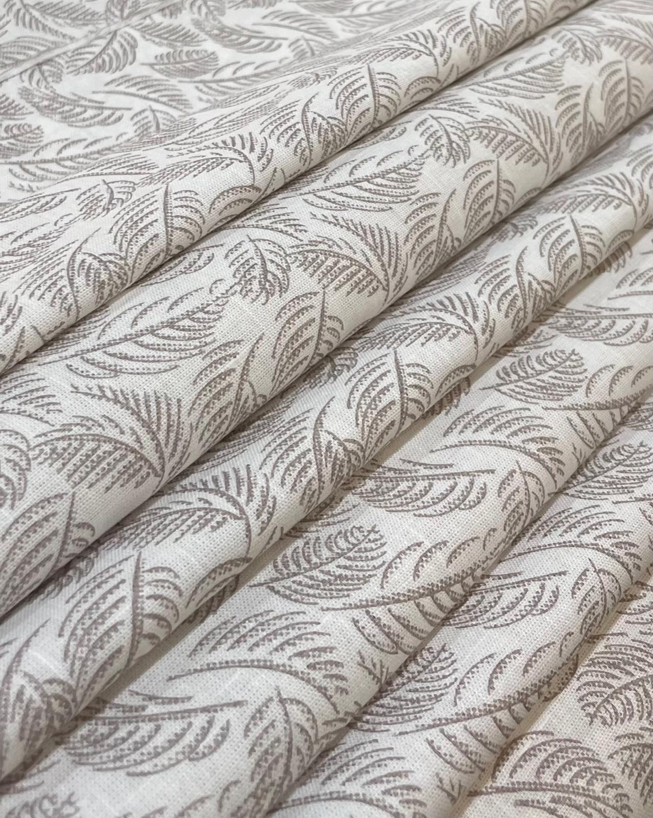 White All over Leaf - Korean Linen Fabric BC-WC-KL-260537