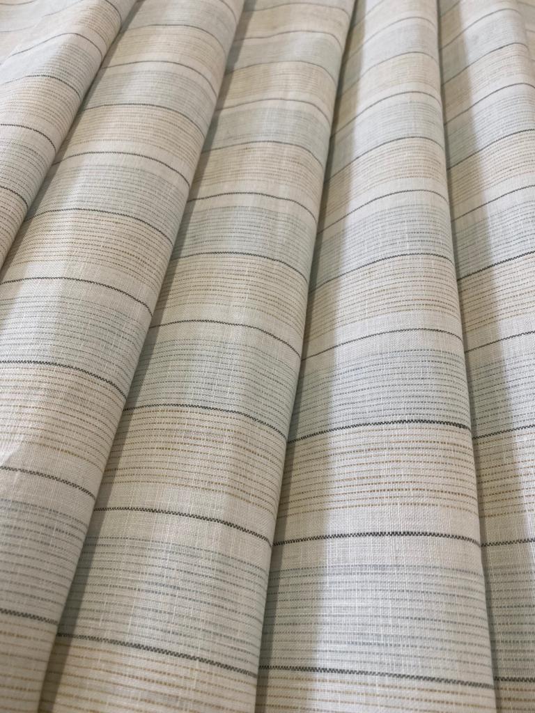 White Multiple Stripe - Dyed Premium Linen Fabric CNC-LFP-14911-101