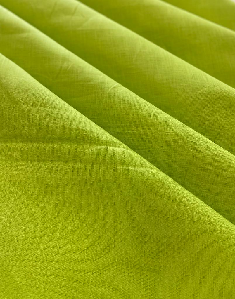 Neon Green Solid Colour - Dyed Premium Linen Fabric LO-136