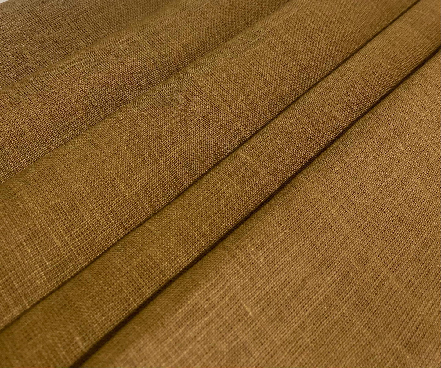 Green Brown Solid Colour- Dyed Premium Linen Fabric LO-183