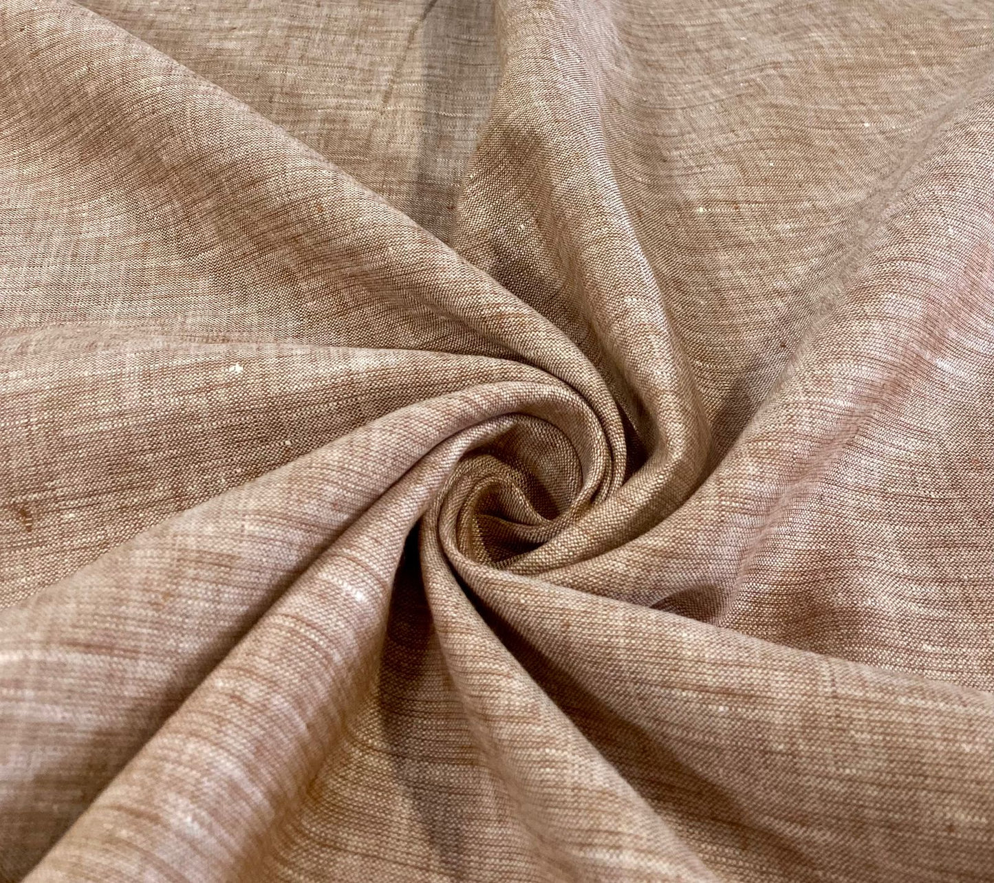 Wood Brown White Colour - Dyed Premium Linen Fabric OL-037