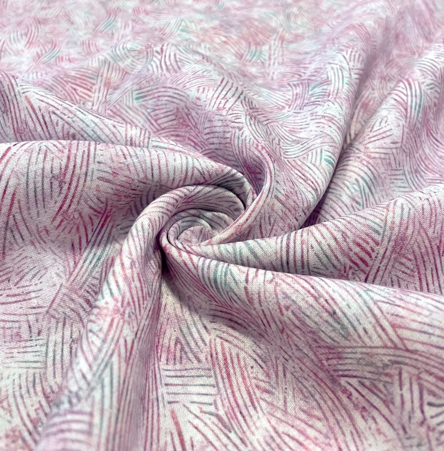 White/Pink Sierra Digital Printed - Dyed Premium Linen Fabric BCH- 620423