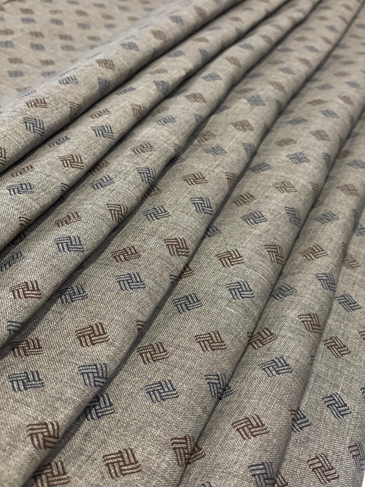 Grey Allover Printed Fabric - Dyed Premium Linen Fabric CNC-LFJW-36201 (NEW)