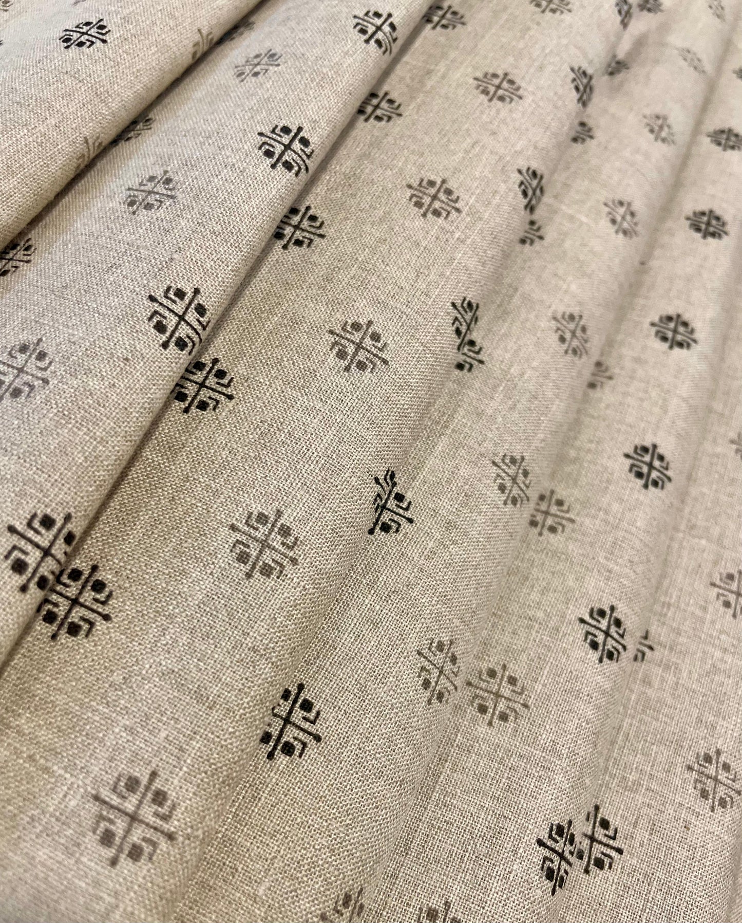Light Grey Allover Printed Fabric - Dyed Premium Linen Fabric CNC-LFJW-36207 (NEW)