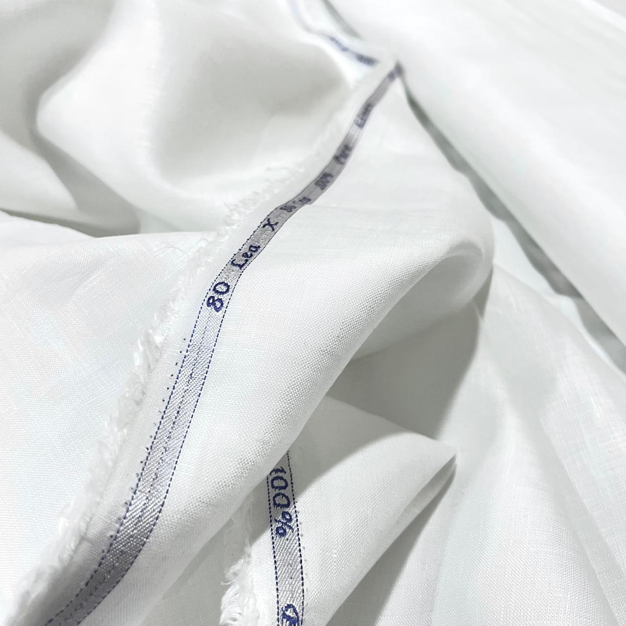 White Linen Fabric- 100% Pure Irish Linen Fabric