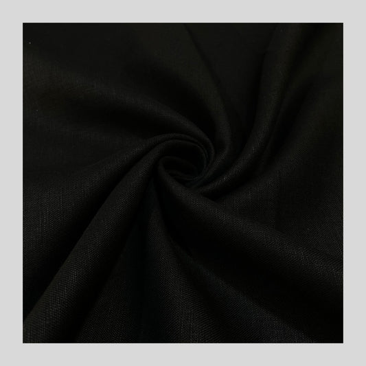 Black Linen Suiting- Premium Dyed Linen Fabric LST-BLACK