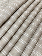 Grey with White  Stripe (60's) - Dyed Premium Linen Fabric BC-WL-601024(NEW)