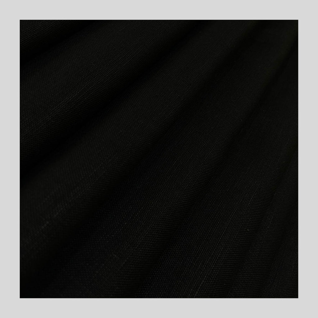 Black Linen Suiting- Premium Dyed Linen Fabric TW - 041-BLACK