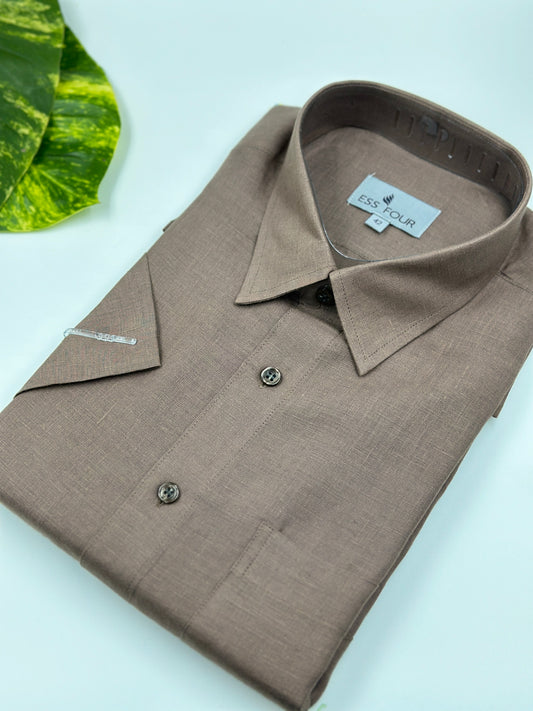 Light Brown Linen Shirt - Men's Linen Shirt