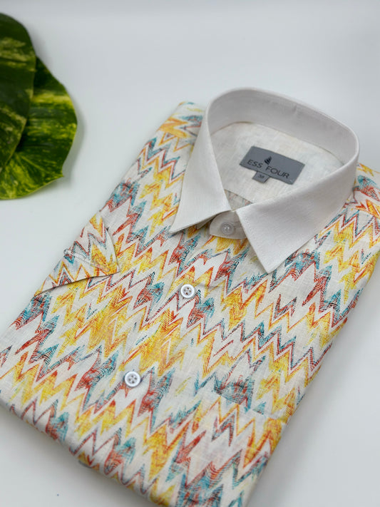 Tistabene Printed Linen Shirt - Men's Linen Shirt