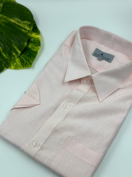 Light Pink  Linen Shirt - Men's Linen Shirt