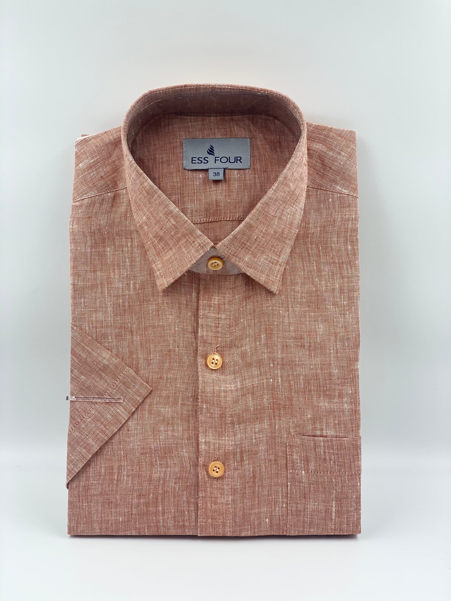 Brownish Red Linen Shirt - Men's Linen Shirt