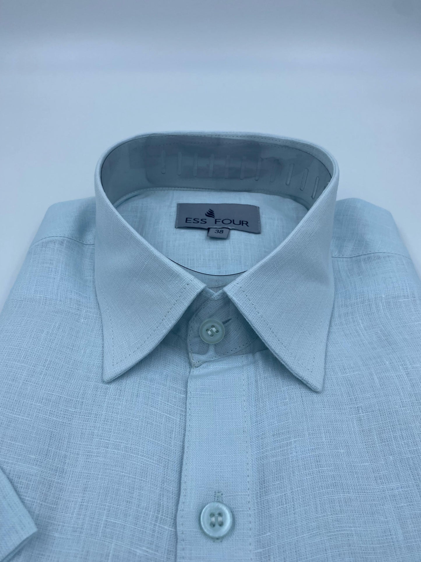 Ice Blue Linen Shirt - Men's Linen Shirt