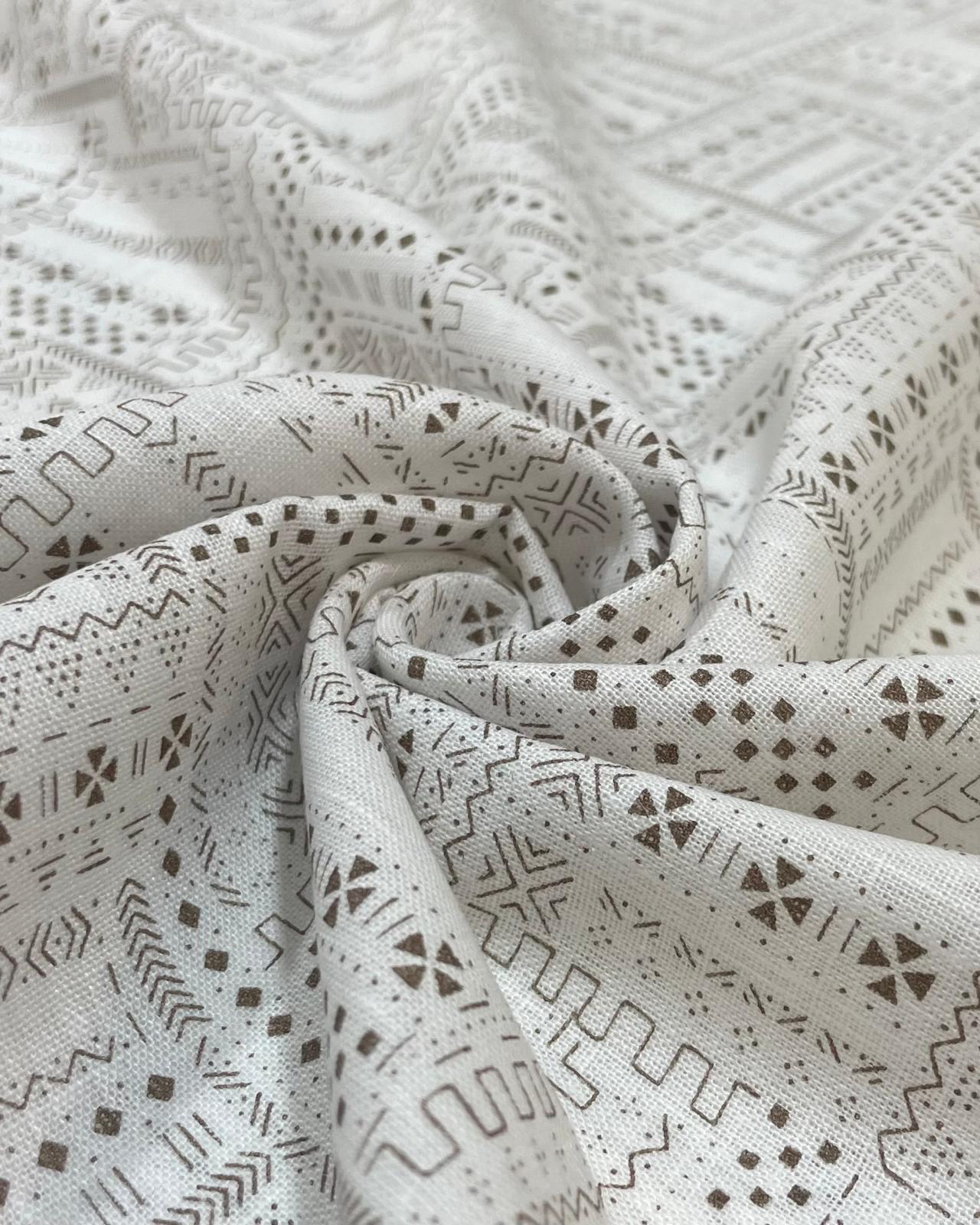 White Kasuri Patterns - Korean Linen Fabric BC-WC-KL-260558