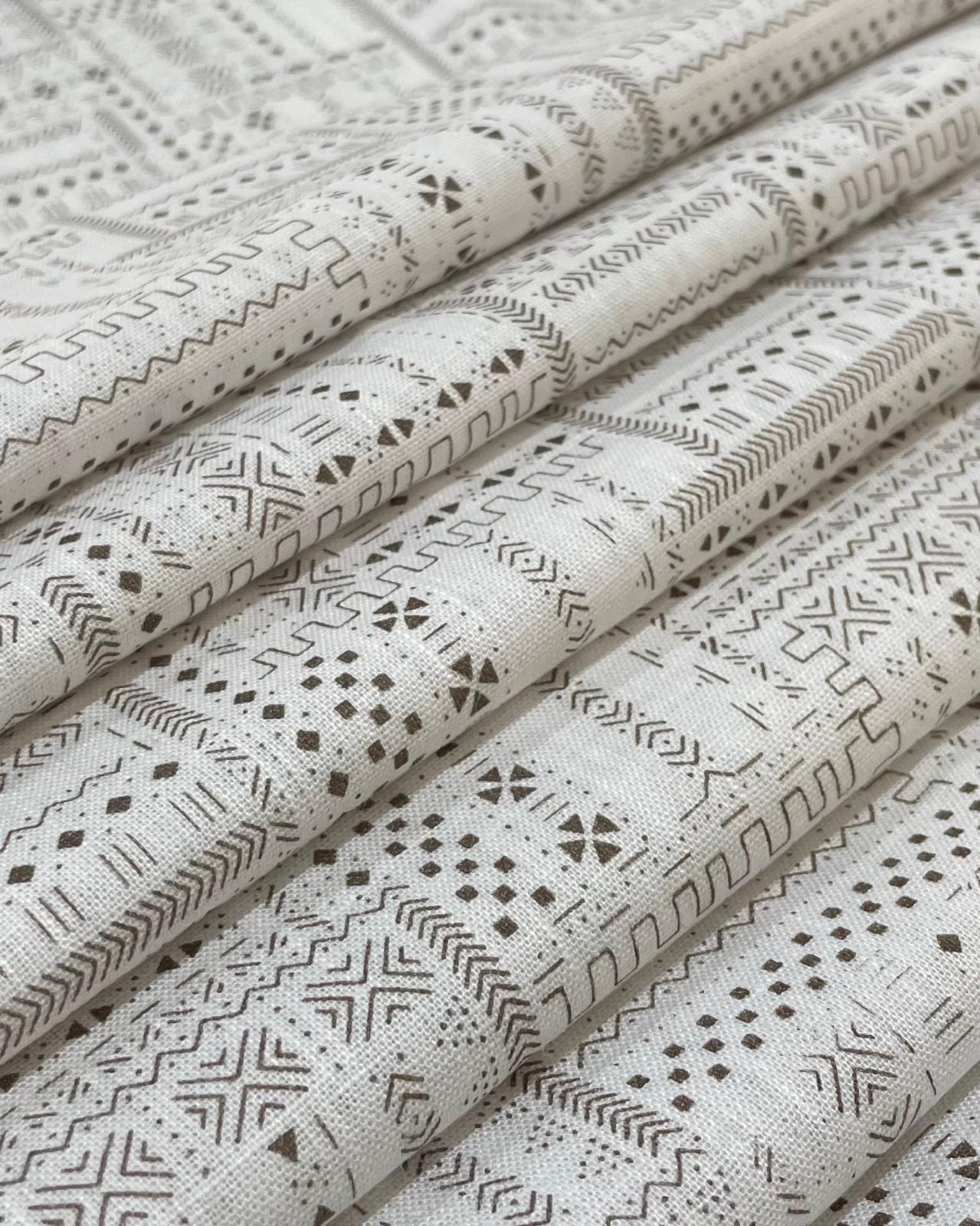 White Kasuri Patterns - Korean Linen Fabric BC-WC-KL-260558
