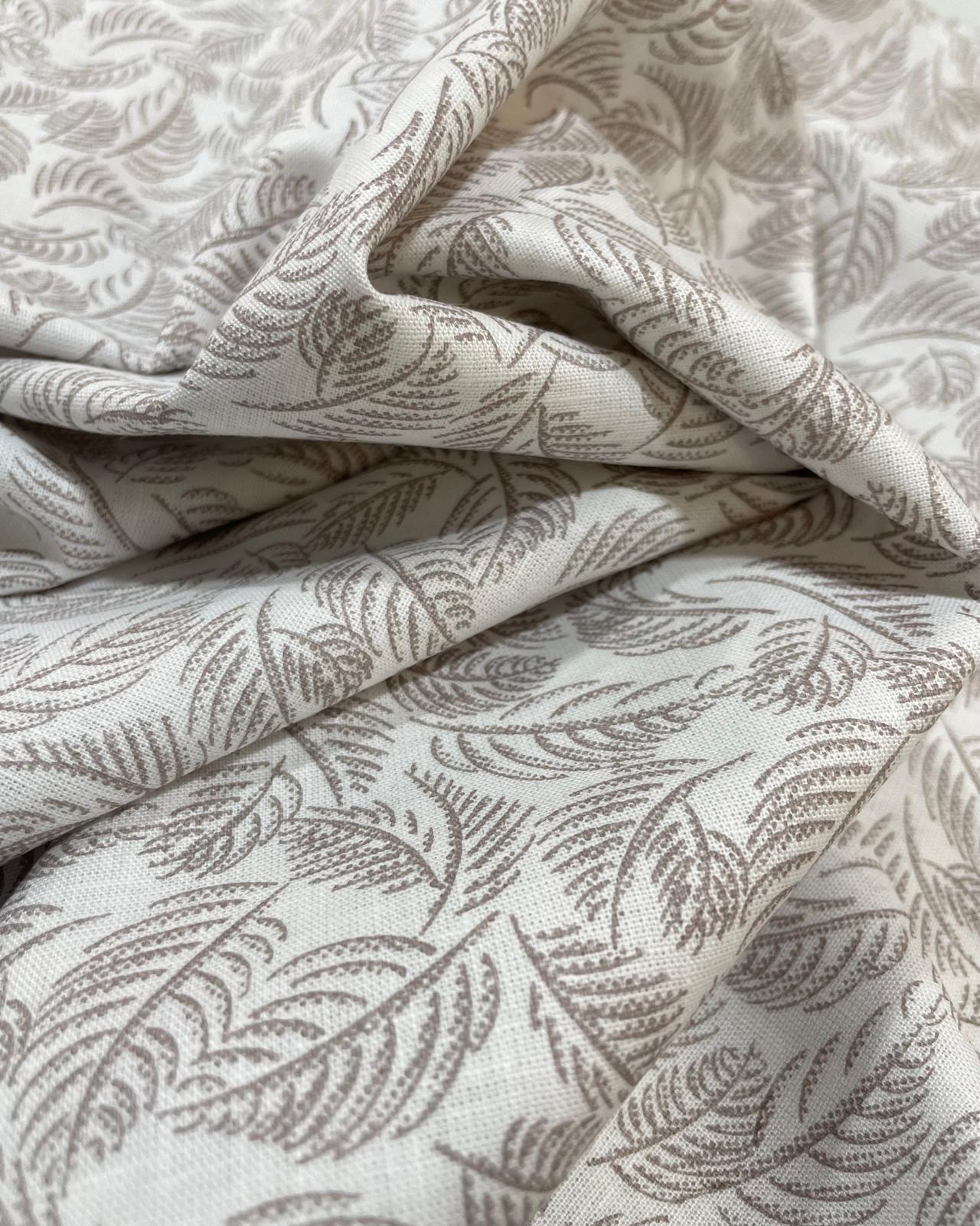 White All over Leaf  - Korean Linen Fabric BC-WC-KL-260537