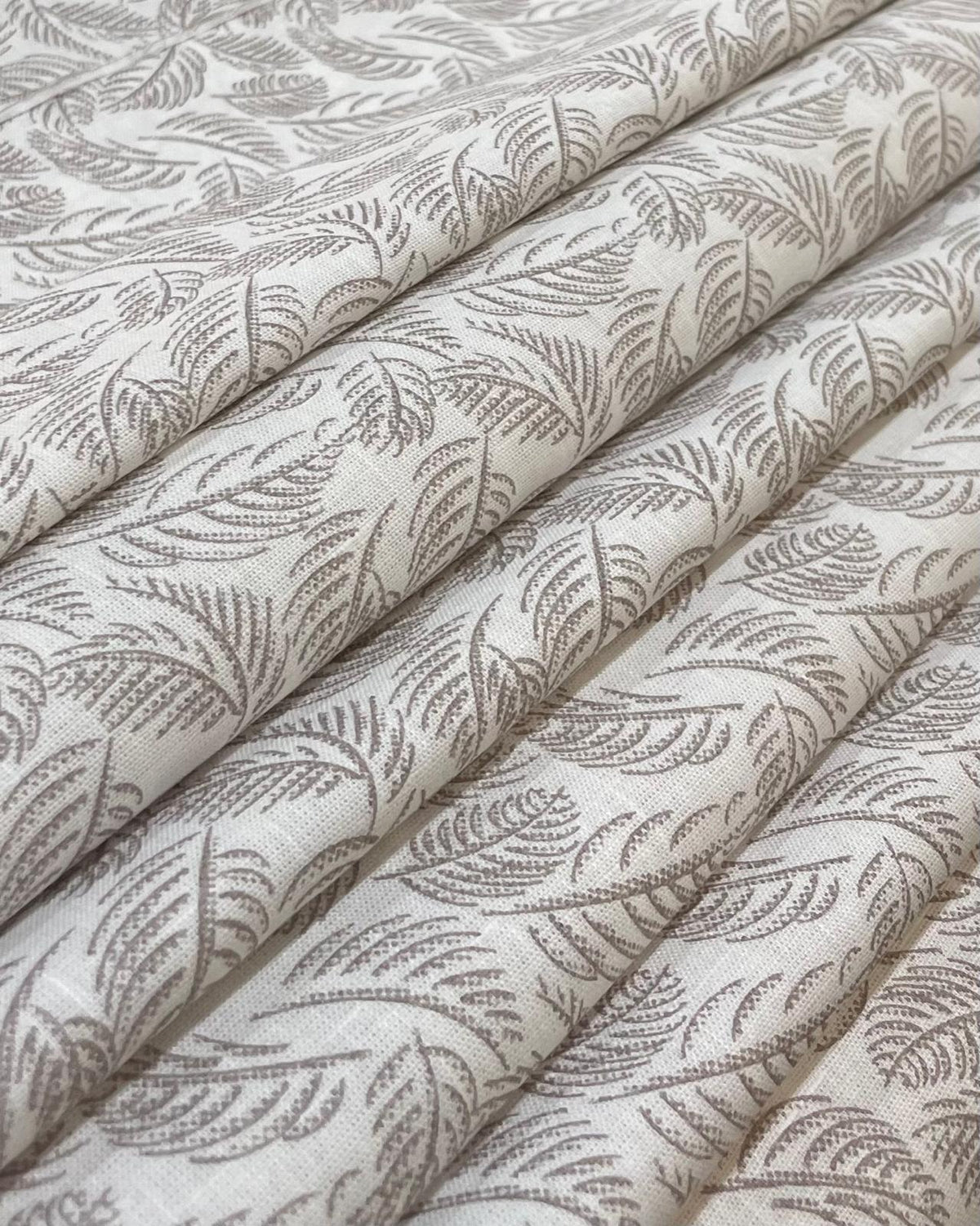 White All over Leaf  - Korean Linen Fabric BC-WC-KL-260537