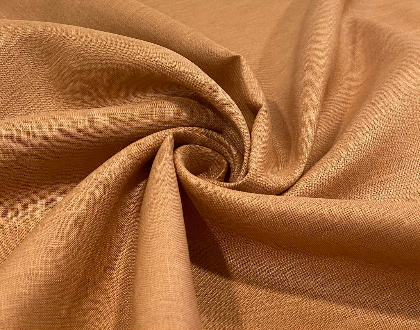 Brownish Orange Solid Colour - Dyed Premium Linen Fabric LO-163