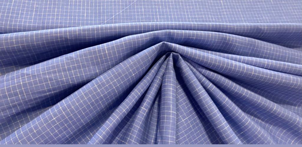 Azul Blue Checked - Dyed Premium Linen Fabric LFP-14962-102