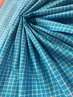 Royal Blue Checked - Dyed Premium Linen Fabric RL-641