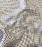 White/Blue/Grey Checked - Dyed Premium Linen Fabric RL-614