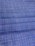 Breeze Blue Checked - Dyed Premium Linen Fabric BCF-26327