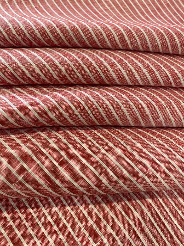 Red-white Stripe - Dyed Premium Linen Fabric C5819Y