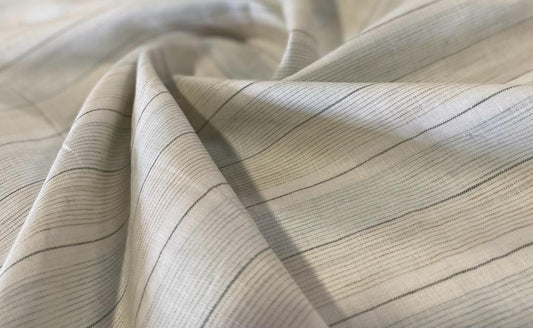 White Multiple Stripe - Dyed Premium Linen Fabric LFP-14911-101