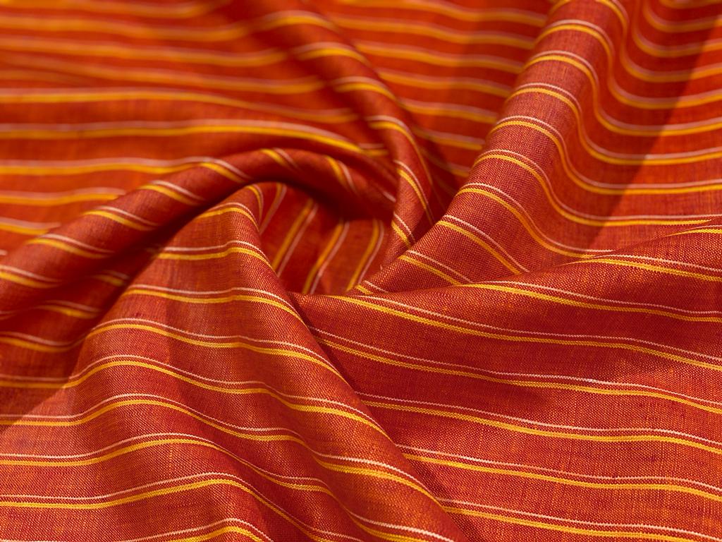 Red/Yellow Stripe - Dyed Premium Linen Fabric RL-569