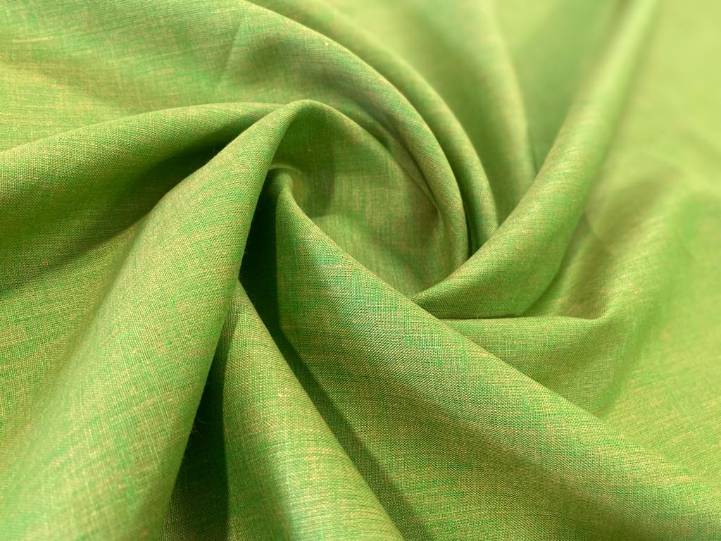 Parrot Green Solid Colour - Dyed Premium Linen Fabric DDL-019