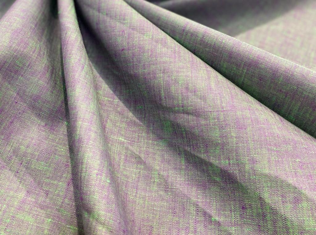 Purple Green Mix Solid Colour - Dyed Premium Linen Fabric DDL-001
