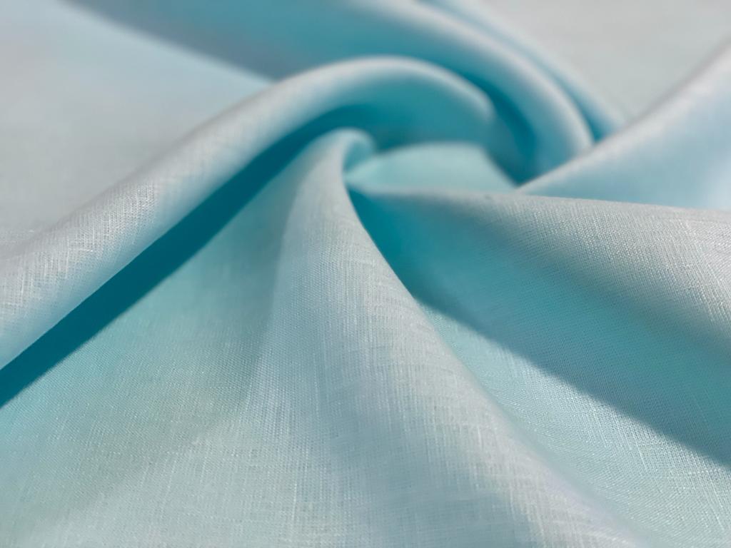 Sky Blue Solid Colour - Dyed Premium Linen Fabric LO-113