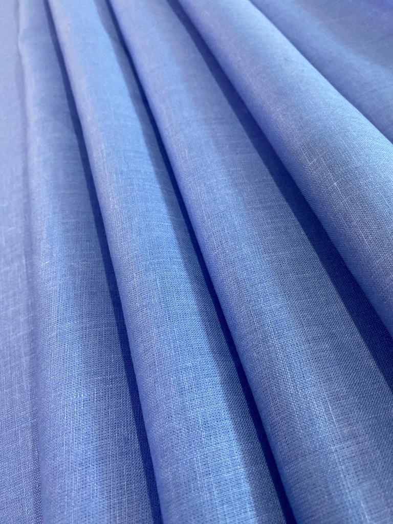 English Blue Solid Colour - Dyed Premium Linen Fabric LO-128