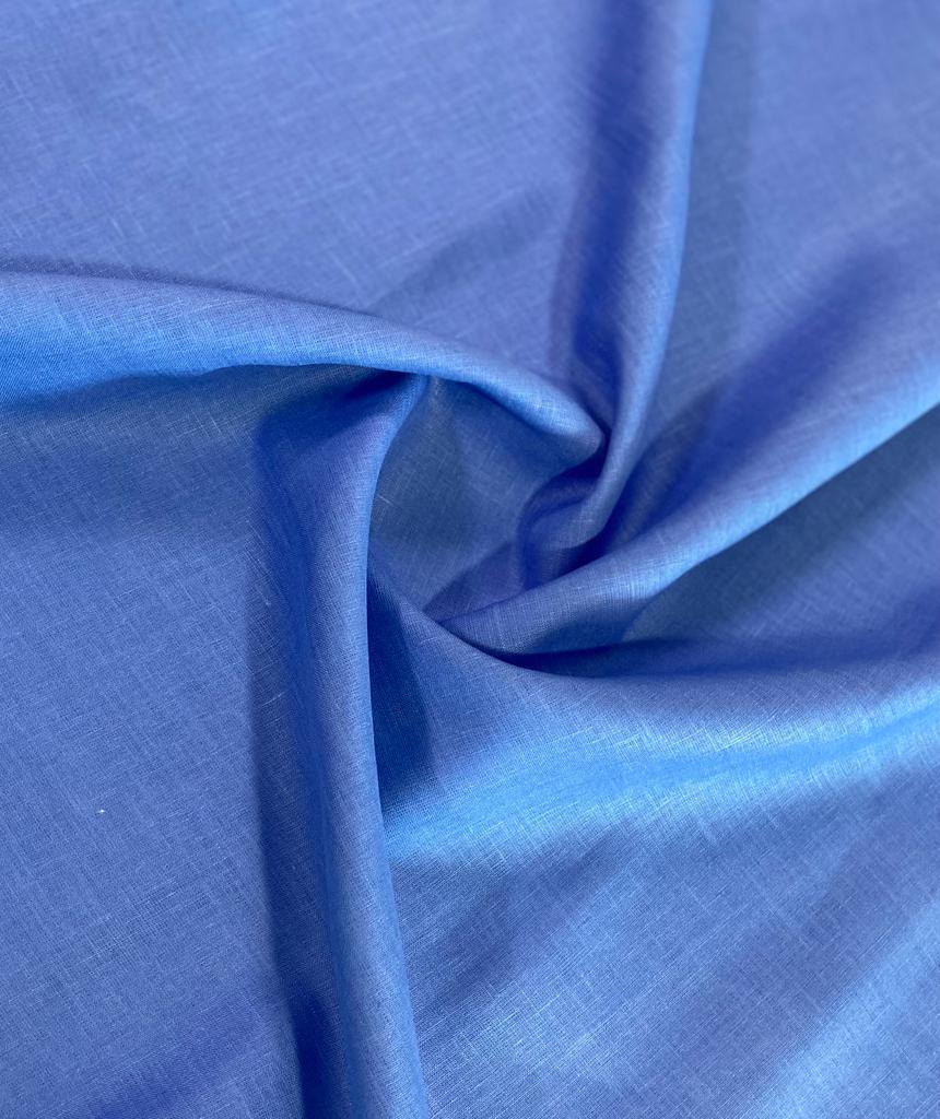 English Blue Solid Colour - Dyed Premium Linen Fabric LO-128