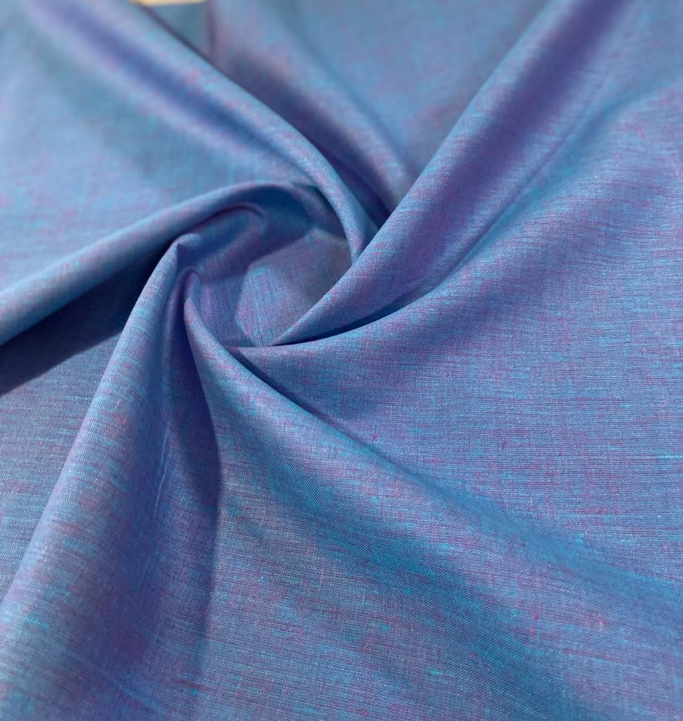 Glitter Blue Solid Colour - Dyed Premium Linen Fabric DDL-031