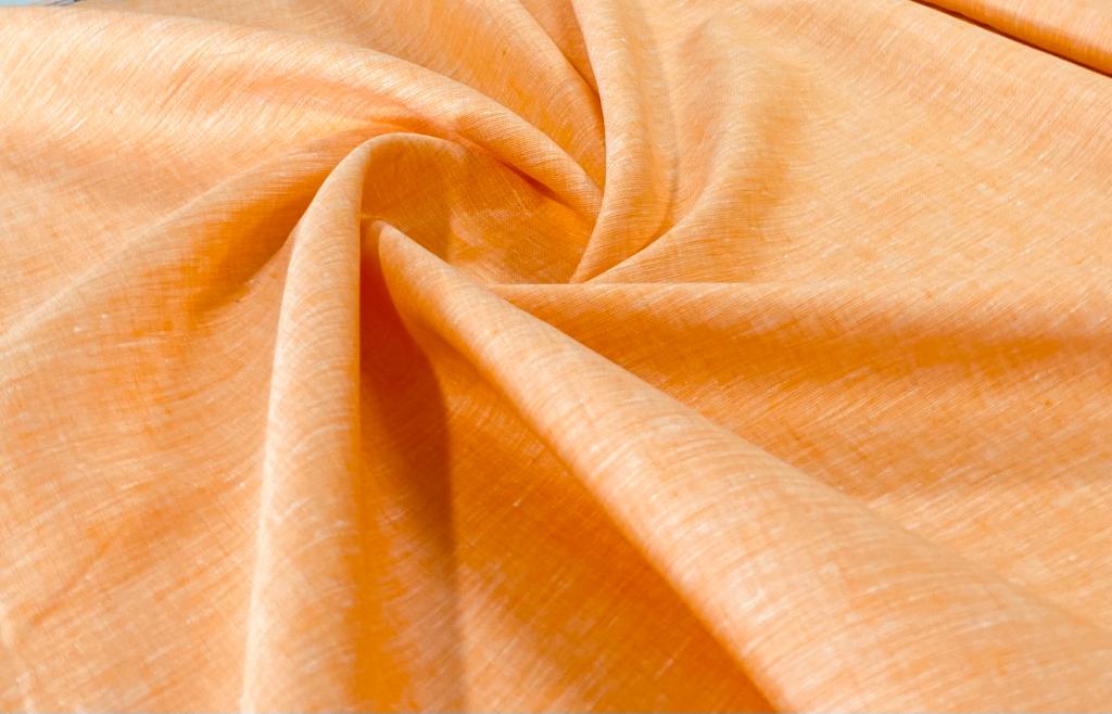 Orange white Solid Colour - Dyed Premium Linen Fabric OL-027