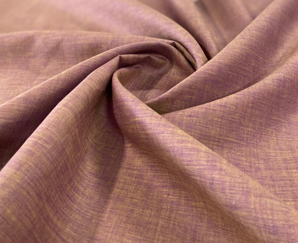 Purple Yellow Solid Colour - Dyed Premium Linen Fabric DDL-015