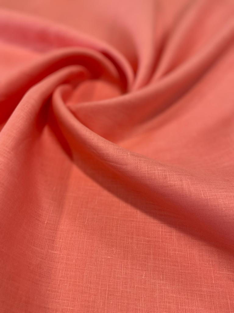 Light Pink Solid Colour - Dyed Premium Linen Fabric LO-152