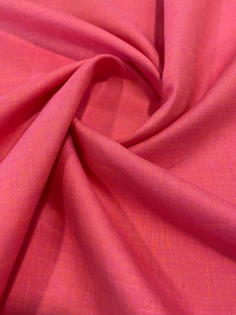 Dark Pink Solid Colour - Dyed Premium Linen Fabric SS-014