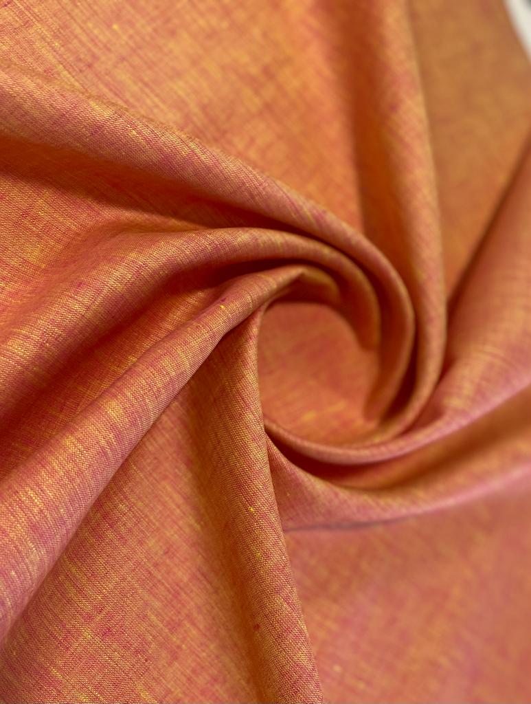 Orange/yellow/pink Solid Colour - Dyed Premium Linen Fabric DDL-026