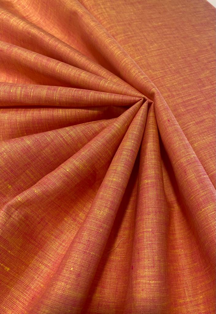 Orange/yellow/pink Solid Colour - Dyed Premium Linen Fabric DDL-026