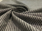 Charcoal Grey Stripe - Premium Dyed Linen Fabric Aries-04615-Y