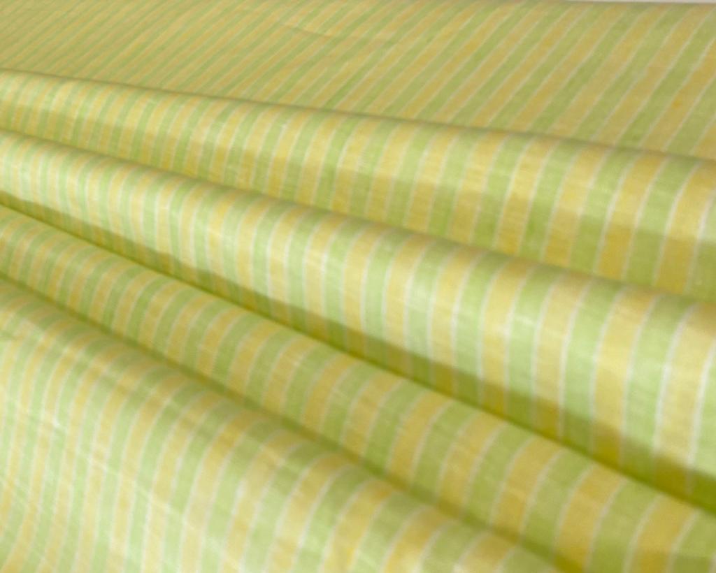 Green Yellow Stripe - Dyed Premium Linen Fabric BCF-26351