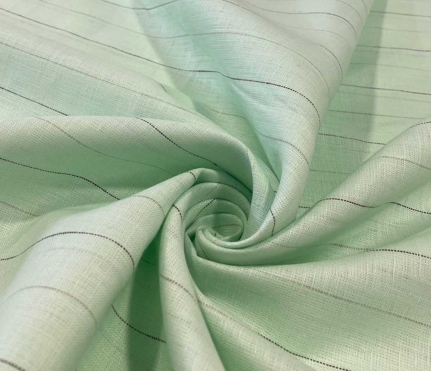 Aquamarine Green Stripe - Dyed Premium Linen Fabric RL-199