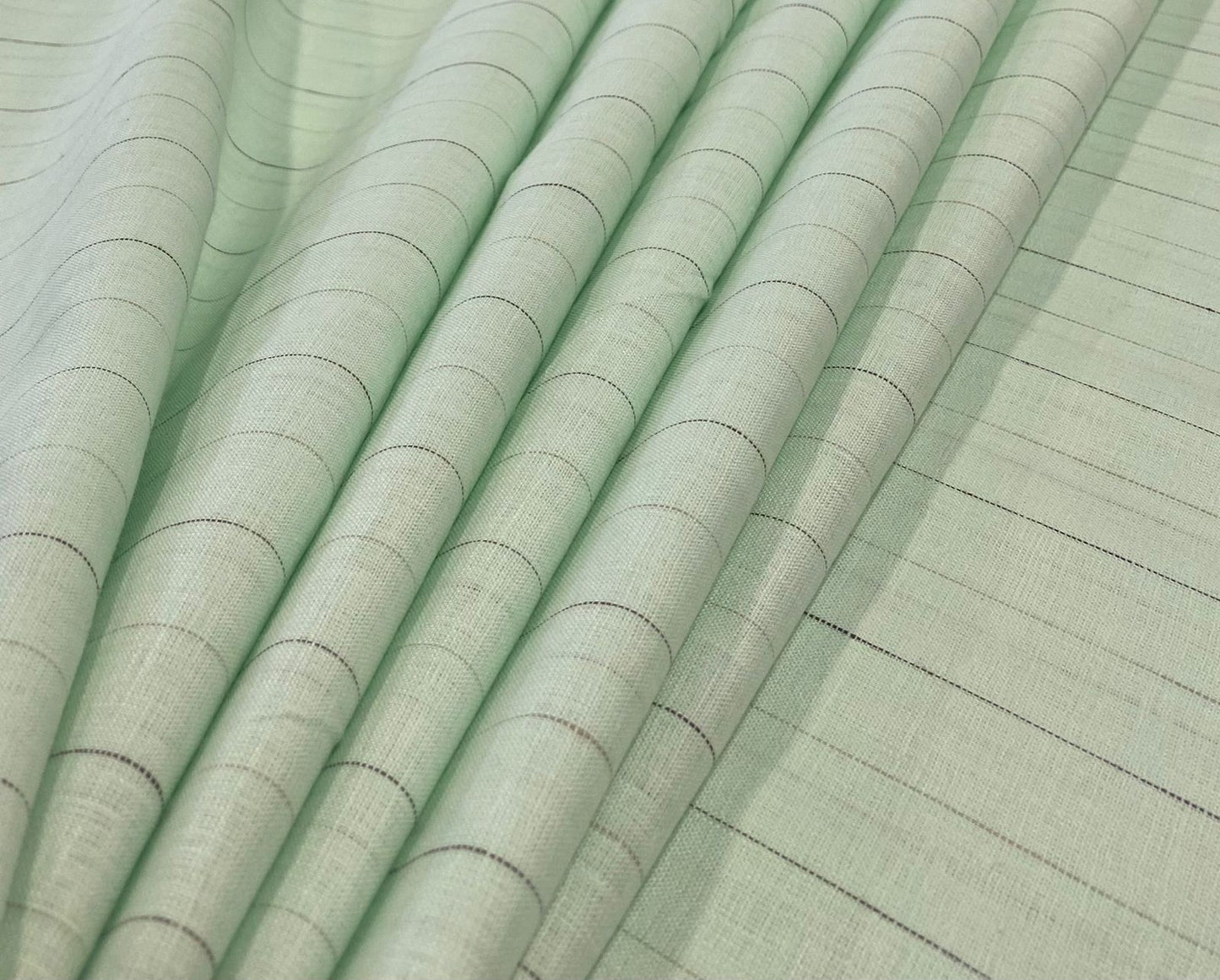Aquamarine Green Stripe - Dyed Premium Linen Fabric RL-199