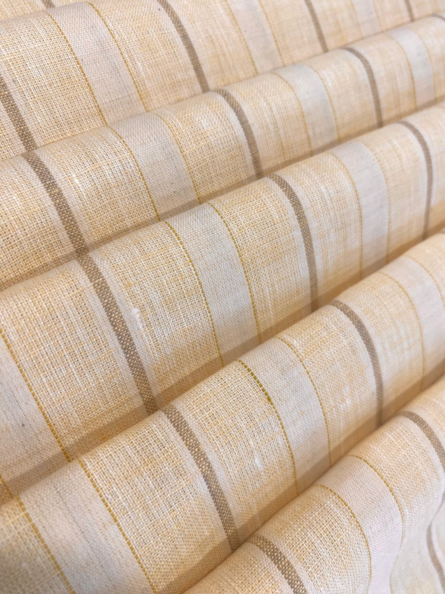 Pale Orange Stripe - Dyed Premium Linen Fabric RL-195