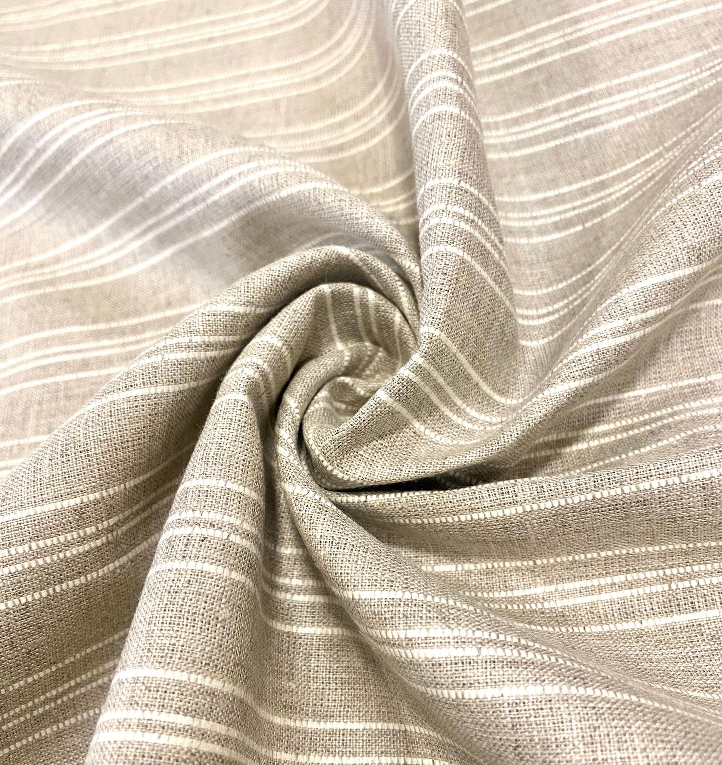 Brownish Grey Stripe - Dyed Premium Linen Fabric RL-002