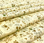 Light Yellow Flower Allover Printed Linen Fabric -  Dyed Premium Linen Fabric BBP-030