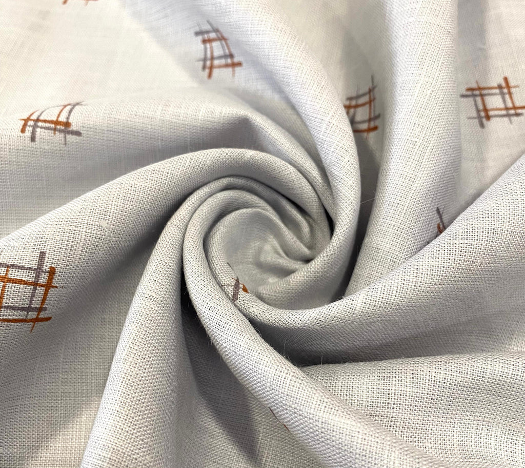 Mild lavender Allover Printed Linen Fabric -  Dyed Premium Linen Fabric BBP-028