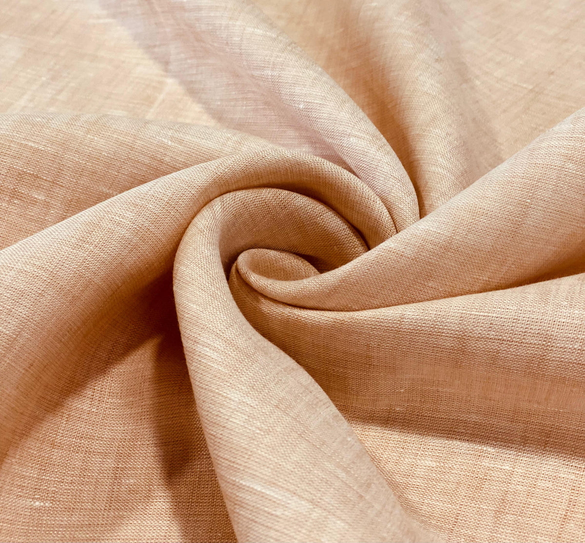 Light Orangish Brown Solid Colour - Dyed Premium Linen Fabric OL-059
